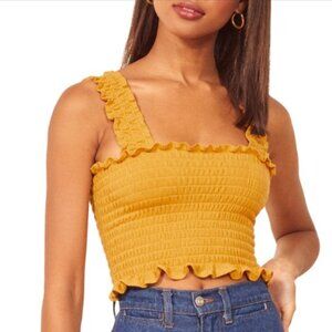 Reformation Leonore Smock Crop Top